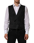 Black Stripes Wool Dress Men Waistcoat Vest Co+wo