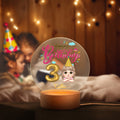 Globo Nube Personalizado Feliz Cumpleaños Dibujos animados Niños Luz de Noche LED Acrílico con Base de Madera y Nombre Decoración del Hogar Regalo de Cumpleaños para Niños Niñas