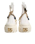 Women's White Leather Rubber Logo Ankle Boots Shoes Co+pl+pu+20lf