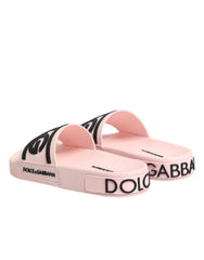 Women's Pink Rubber Slides Sandals Beachwear Shoes