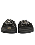 Women's Black Devotion Matelassé Leather Slides Shoes Co+pa+vi
