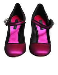 Women's Crystal-Embellished Leather Heels Pink