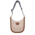 Men's Beige Fabric Crossbody Bag