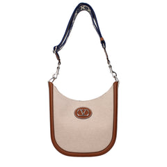Men's Beige Fabric Crossbody Bag