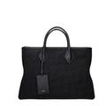 Women's Logo-Monogrammed Fabric Top Handle Bag Black