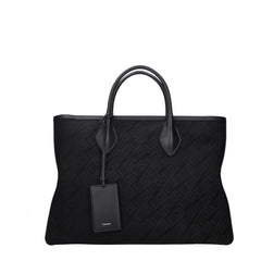 Women's Logo-Monogrammed Fabric Top Handle Bag Black