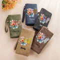 Personalizado Nacimiento Flor Mariposa PU Cartera de cuero con nombre y múltiples ranuras para tarjetas Cumpleaños Fiesta Nupcial Aniversario Regalo para ella