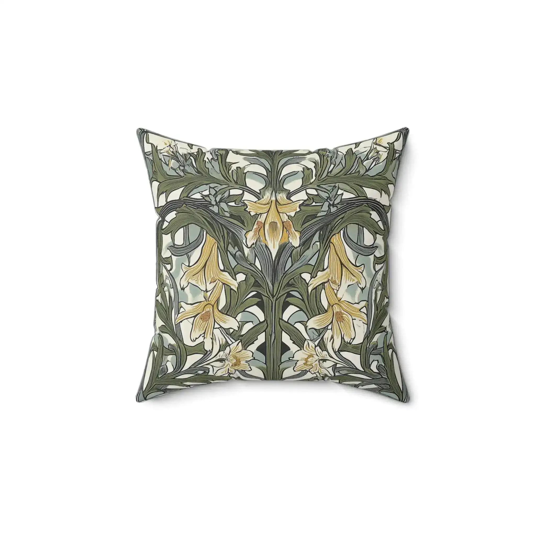 Art Nouveau Lilies Throw Pillow