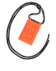 Unisex Holder Neon Orange Rubber Dg Embossed Adjustable Badge Accessory