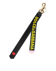 Unisex Black Yellow Logo Letaher Brass Holder Keychain Keyring Pl+zamak+steel+40lf Accessory