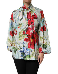 Women's Multicolor Floral Long Sleeves Blouse Top