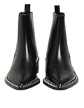 Men's Black Studded Chelsea Short Ankle Boots Shoes Pl+vi+66lf