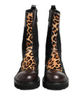 Men's Multicolor Leopard Mid Calf Boots Shoes Crocodile+77lf