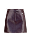 CourrèGes Vinyl Mini Skirt — Red