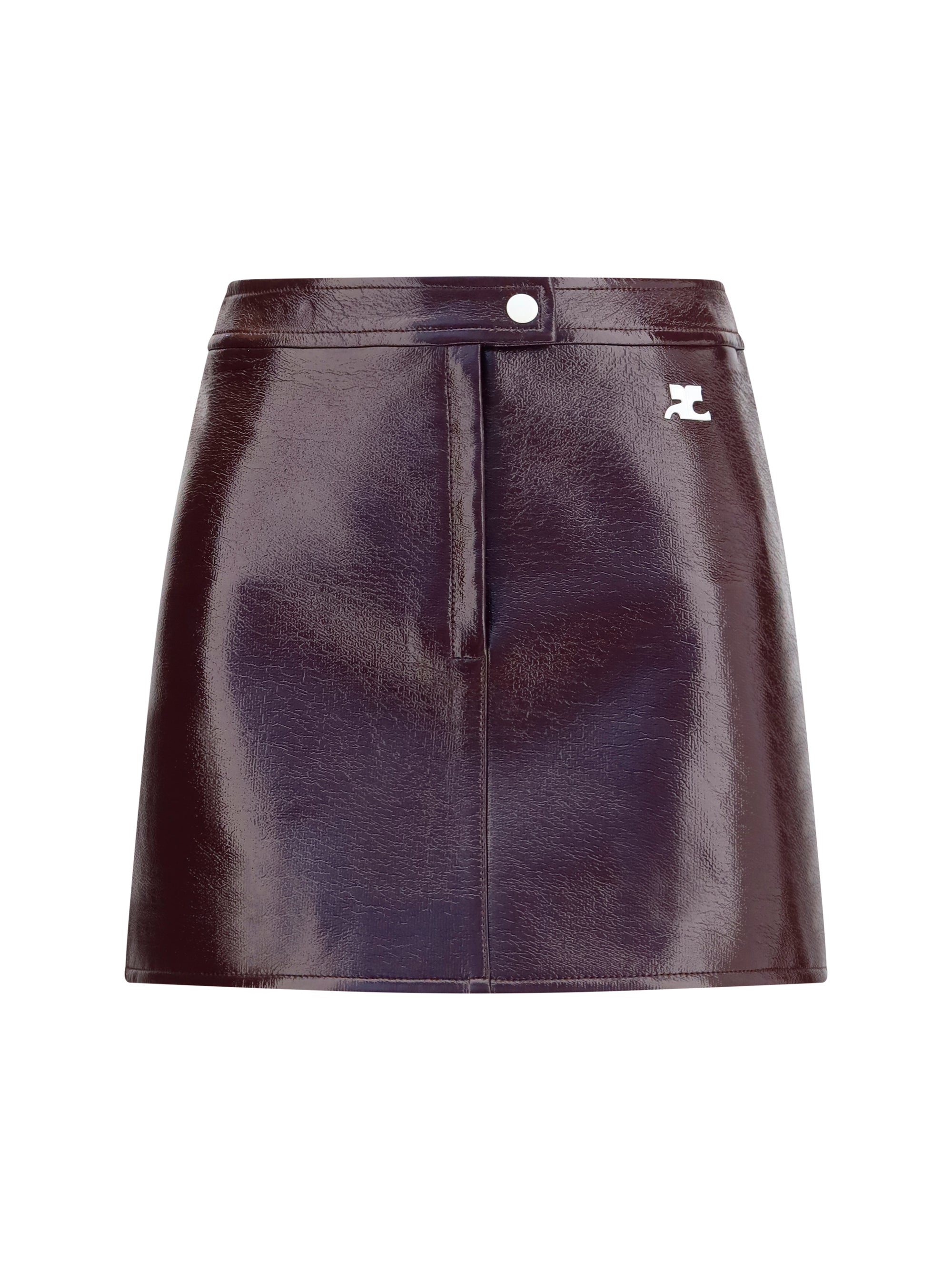 CourrèGes Vinyl Mini Skirt — Red