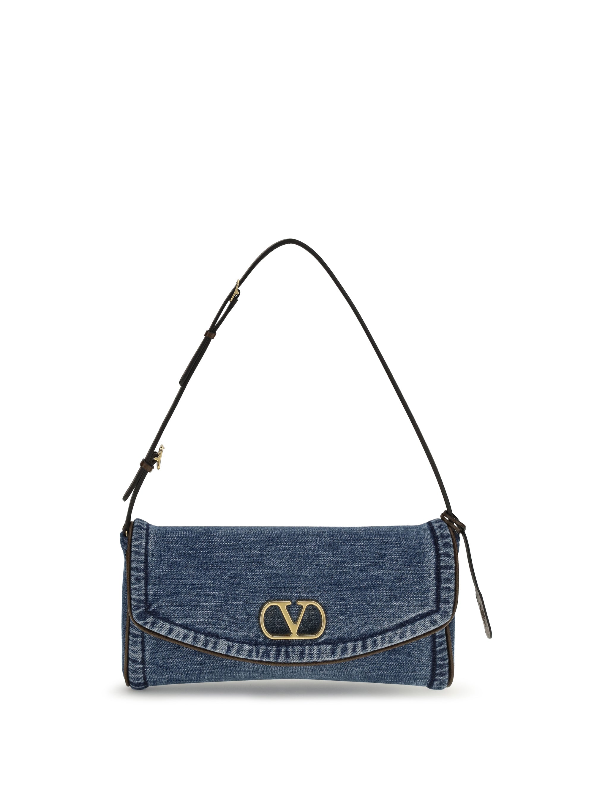 Valentino Garavani DeVain Shoulder Bag — Blue