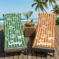 Toalla de playa de secado rápido con nombre, personalizada, multicolor, con rayas oceánicas, ideal para viajes a la playa Regalo de cumpleaños para un familiar o amigo