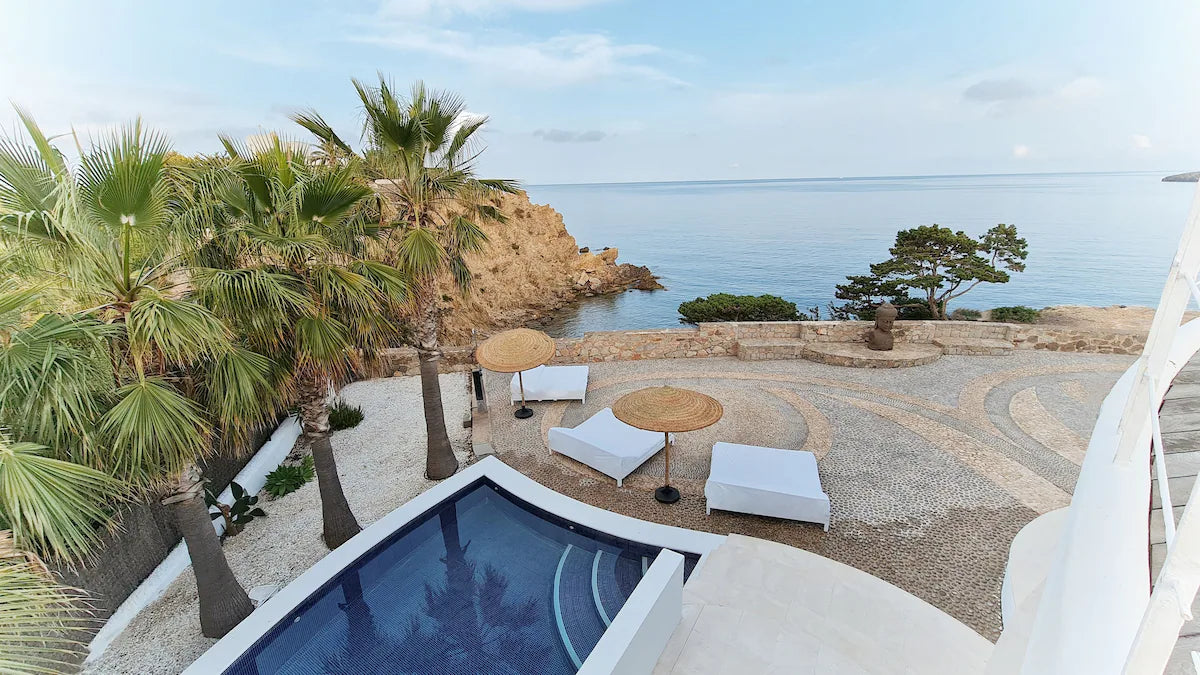 Super Rare 8-Bedroom Luxury Seafront Ibiza Villa with Private Beach, Panoramic Rooftop and Underground DJ Room in Santa Eulalia