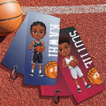 Toalla superabsorbente de baloncesto personalizada con nombre de personaje de dibujos animados y número y gancho Accesorio deportivo Regalo de cumpleaños para los amantes del baloncesto