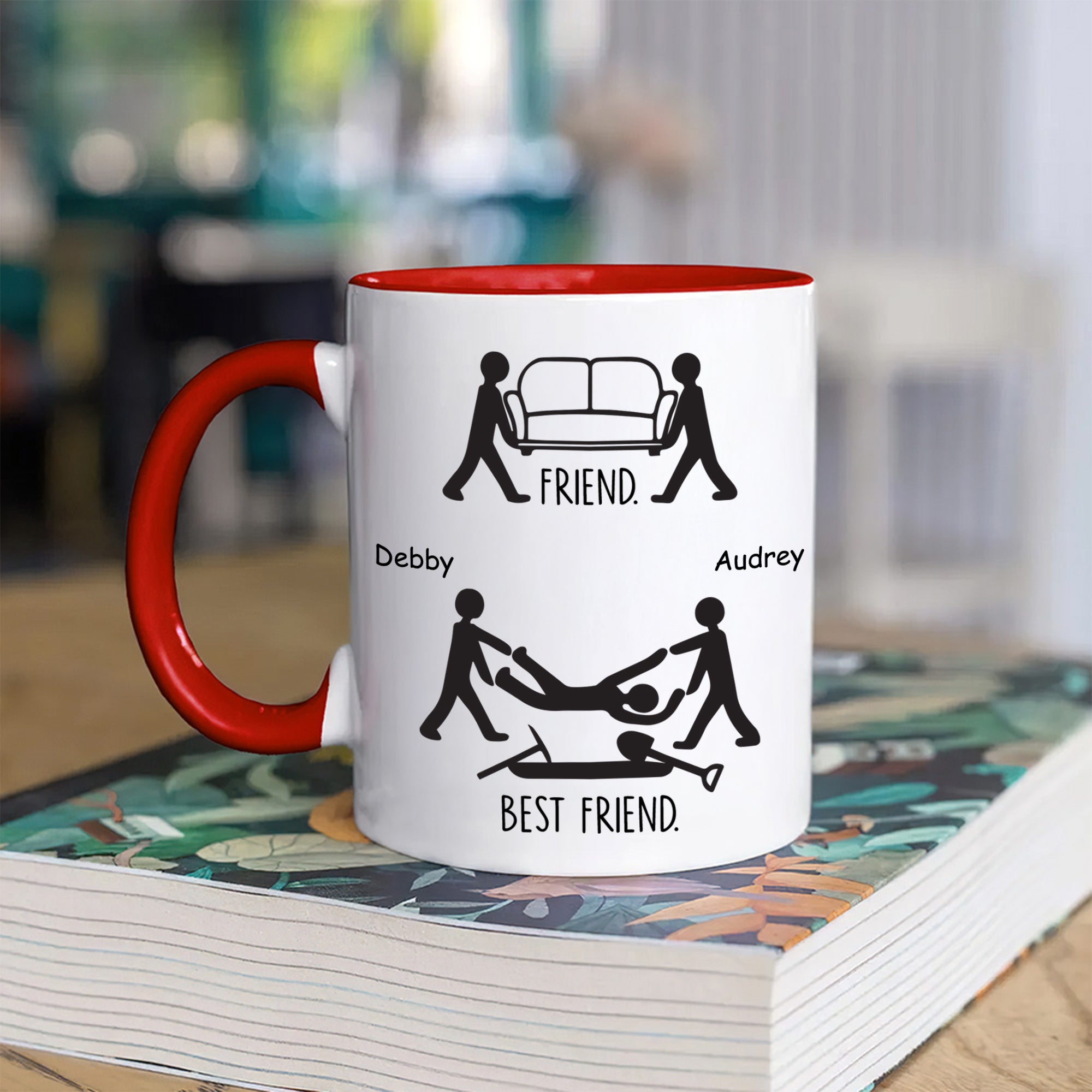 Personalizado Divertido Amigo y Mejor Amigo 11 oz Taza de café de cerámica con nombre Cumpleaños Regalo de vacaciones para los amigos