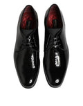 Men's Black Calfskin Leather Derby Dress Shoes 100lf