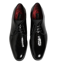 Men's Black Calfskin Leather Derby Dress Shoes 100lf