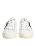 Men's White Leather Heart Embellished Sneakers Shoes 100lf