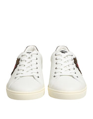 Men's White Leather Heart Embellished Sneakers Shoes 100lf