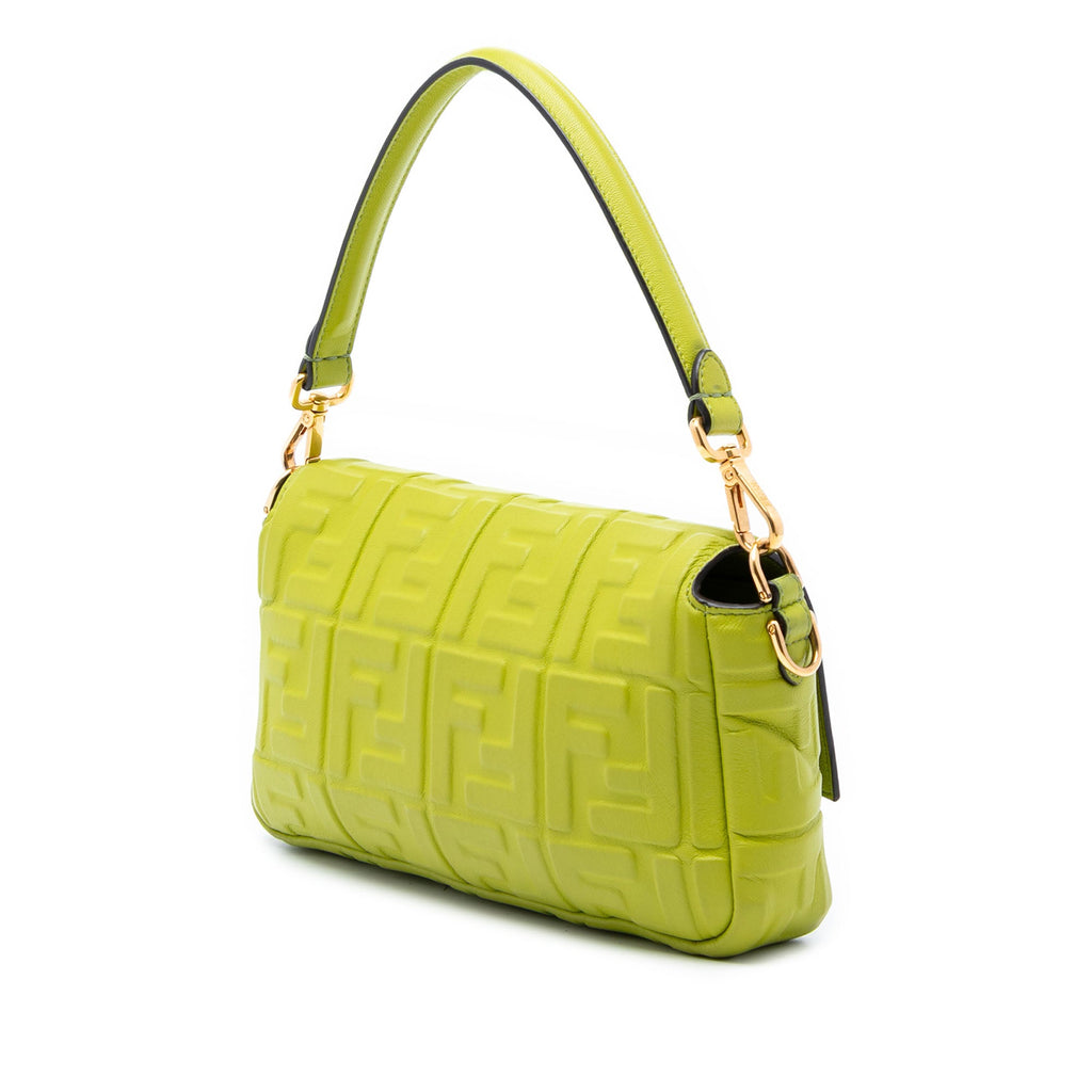 Zucca Embossed Leather Baguette Satchel
