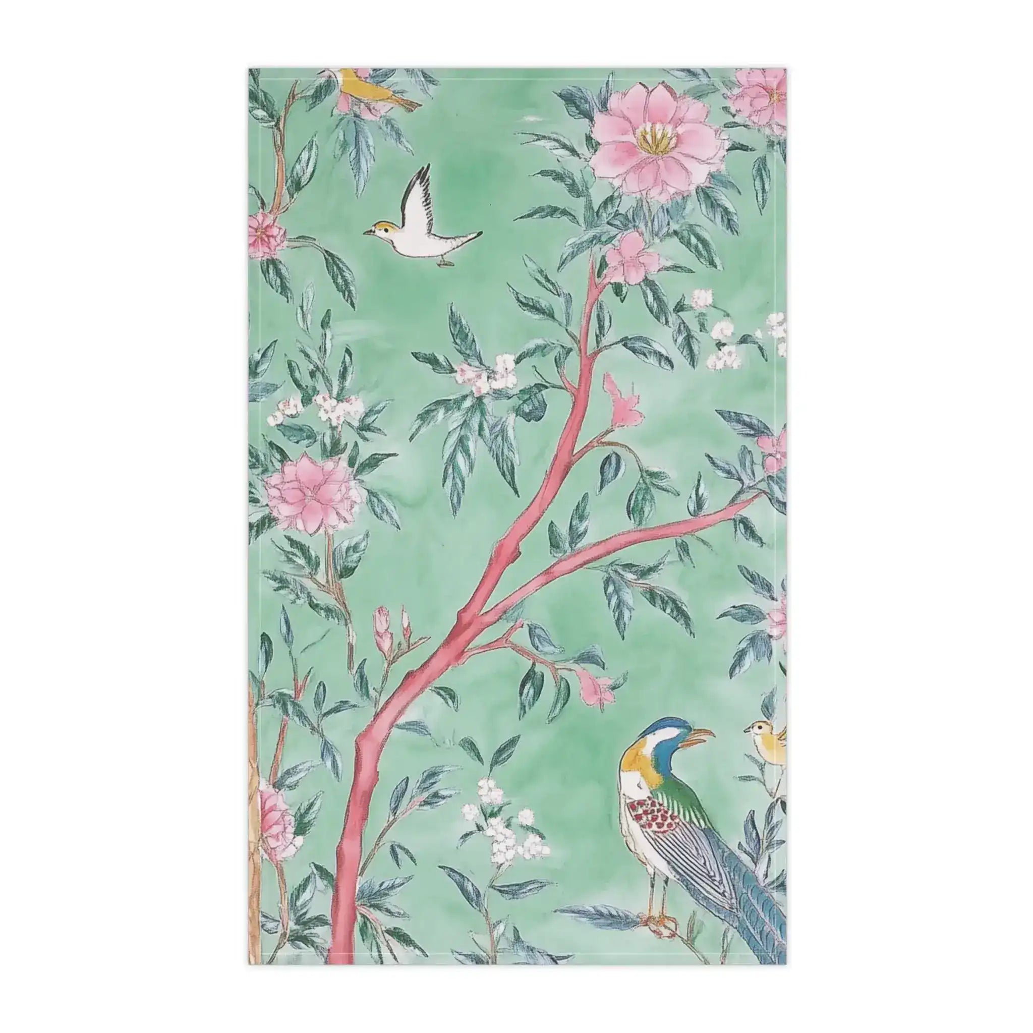 Verdant Birds & Blossoms Kitchen Towel