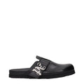 Men's Black Leather Slippers