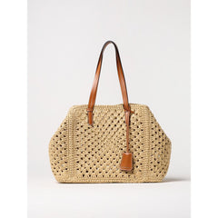 Women's Woven Straw Tote Beige With