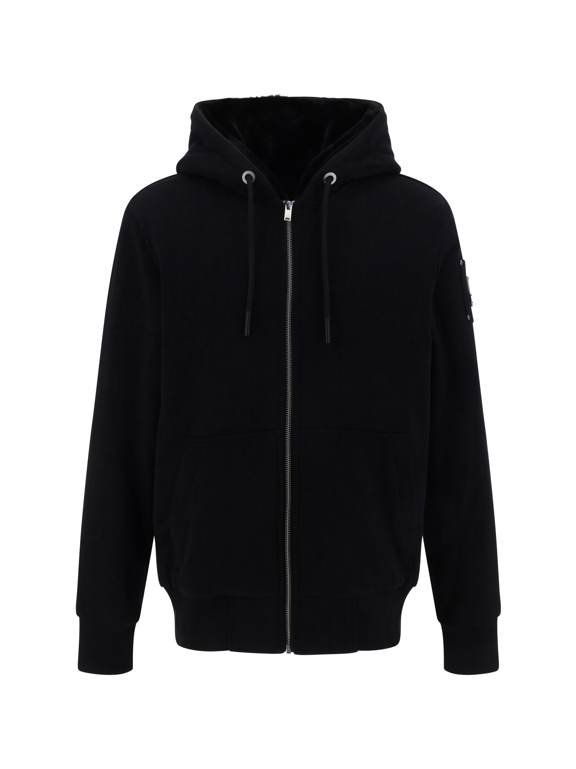 Moose Knuckles Cotton-Blend Hooded Hoodie — Black