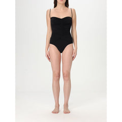 Women's Black Nylon One-Piece Swimsuit Clothing