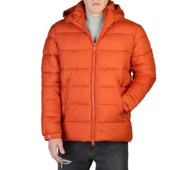 Men's Orange Nylon Bomber Clothing
