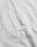 White Cotton Hooded Pullover Sweatshirt Men Clothing