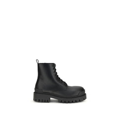 Men's Black Calf Leather Bos Taurus Lace-Up Boots