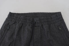 Men's Striped Wool Trouser Gray Polyester Elastane