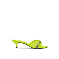 Women's Yellow Leather Mules