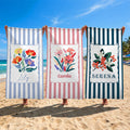 Toalla de playa personalizada con nombre y bolsa con cordón Fiesta en la playa Regalo de cumpleaños para mamá Novia