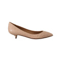 Women's Beige Leather Platform Pumps