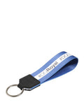 Unisex White Blue Logo Polyester Pvc Holder Keychain Keyring And Accessory