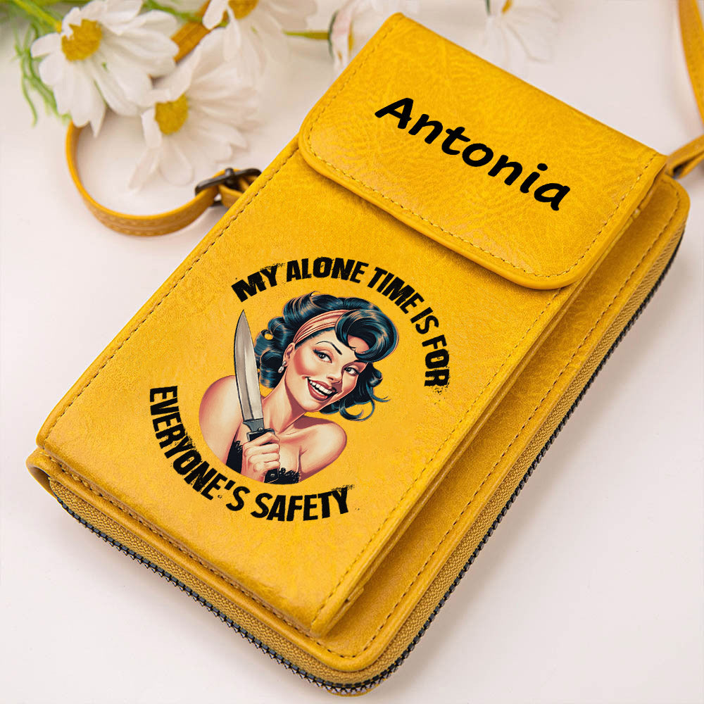 Personalizado Retro Moda Niña PU Cuero Crossbody Cartera con Nombre y Ranuras para Tarjetas Accesorios de Viaje Cumpleaños Aniversario Regalo para Mujeres