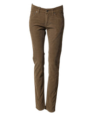 Brown Cotton Stretch Skinny Men Denim Jeans Elastane Clothing