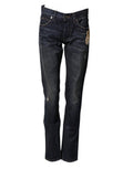 Dark Blue Watch Gold Men Skinny Denim Jeans Clothing