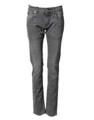 Men's Gray Cotton Mid Waist Skinny Denim Jeans Co+02 Clothing