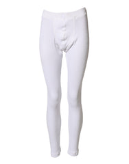 Men's Cotton Mid-Waist Leggings White