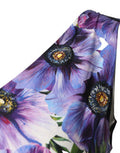Women's Purple Anemone Print Pleated Midi Dress