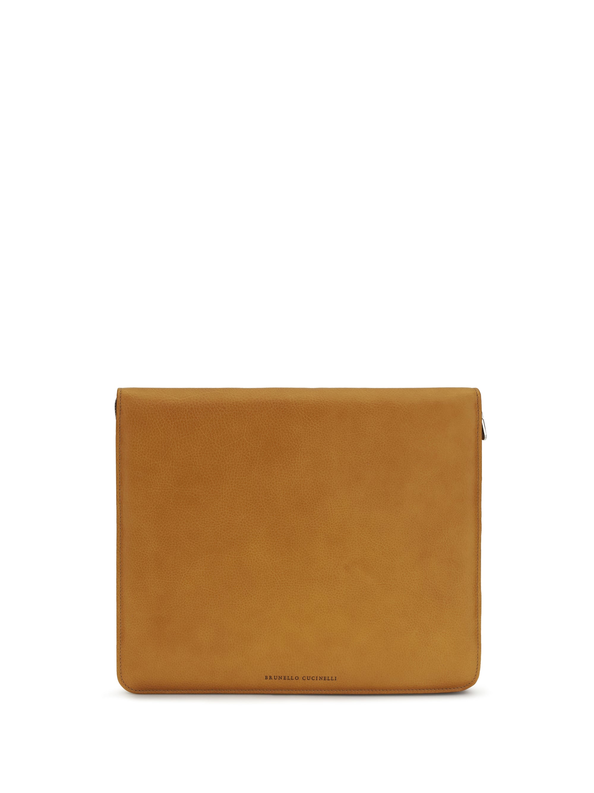 Brunello Cucinelli Leather Laptop Case Wallet — Brown