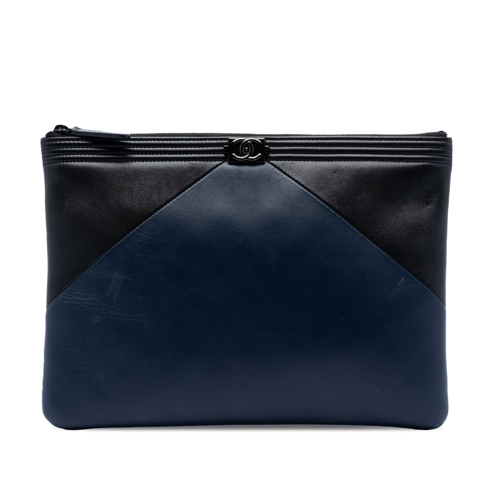 Medium Bicolor Lambskin Boy O Case Clutch